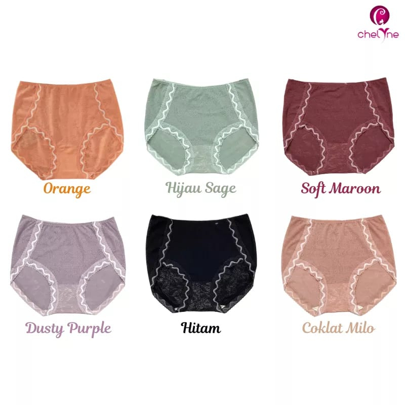 CD Wanita Big Size Chelyne Q2122 Bahan Full Brukat Lace Halus - Jumbo