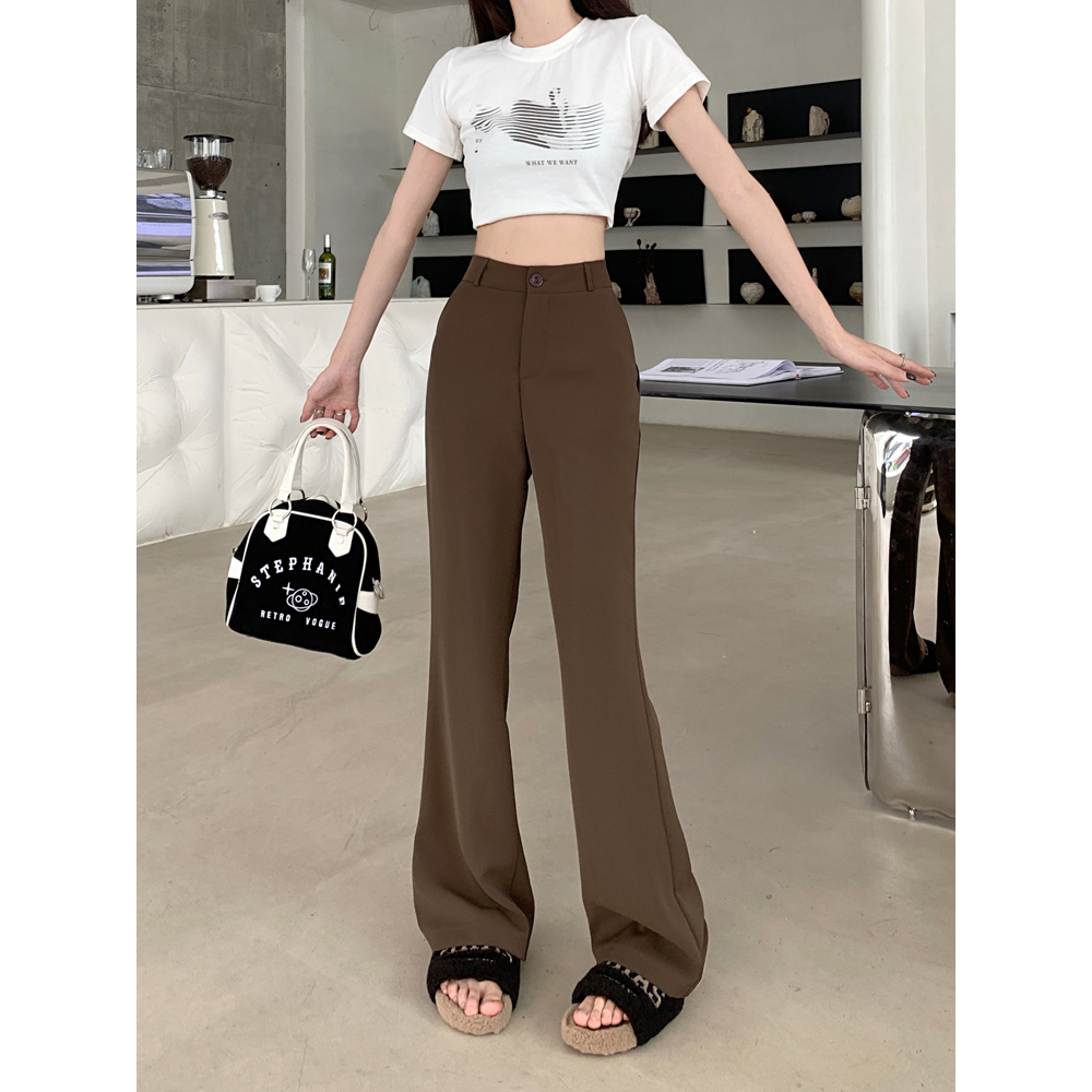 Korean Style Celana Flare Stretch celana Wanita Highwaist Jens Hitam and Brown/celana kulot wanita korea