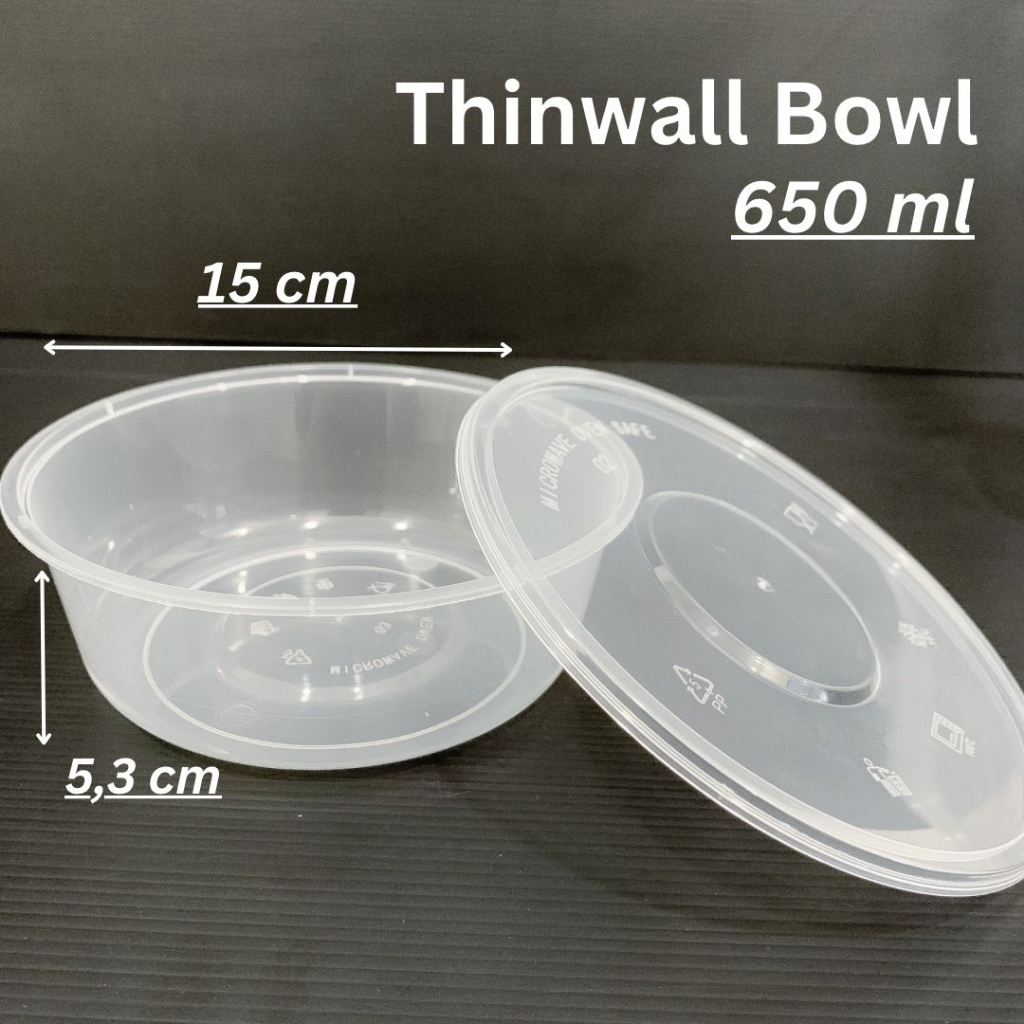 Thinwall bowl 650 ml / mangkok makan plastik