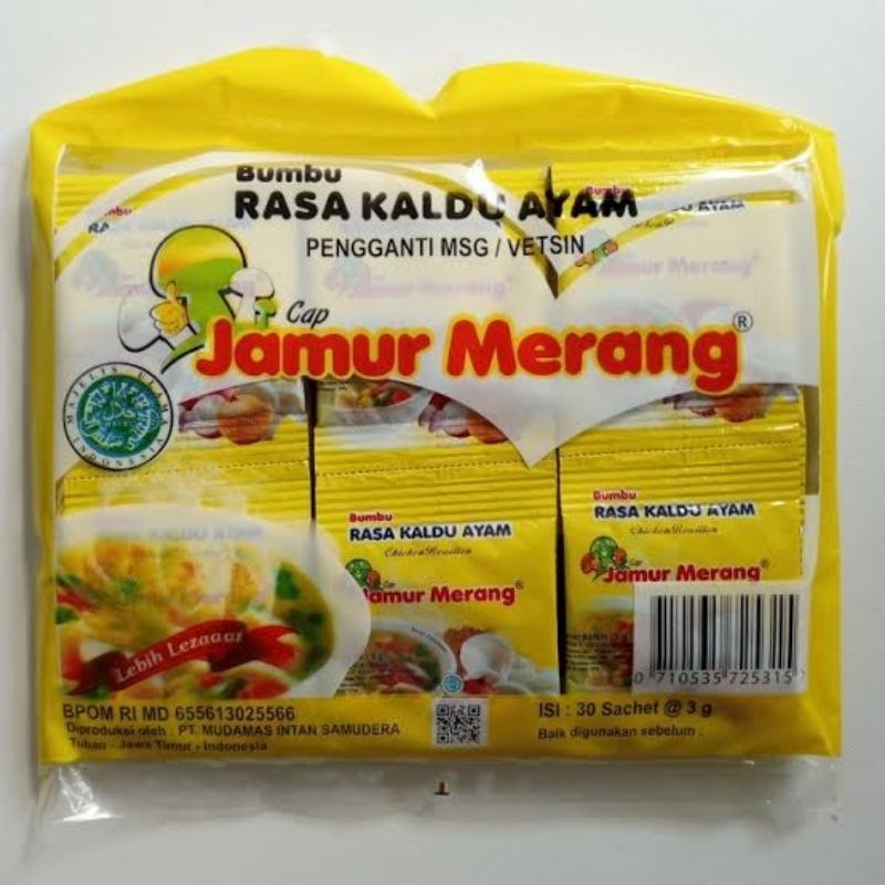 Kaldu alami cap jamur merang non MSG sehat rasa original jamur sapi ayam 3 gram ECER 1 BUNGKUS