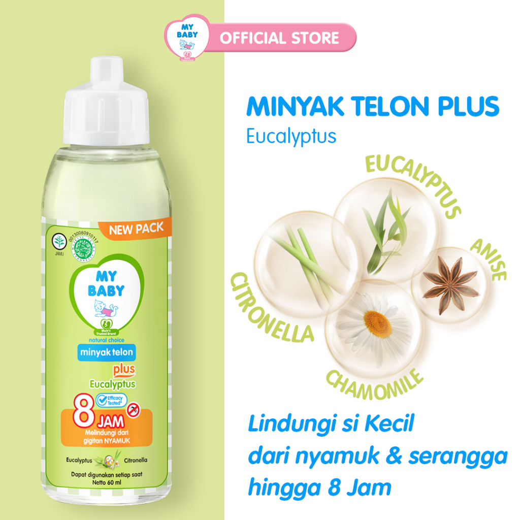 My Baby Minyak Telon Plus [150 ml / 3 pcs] - Minyak Anti Nyamuk 8 Jam - Exp: 07.2025