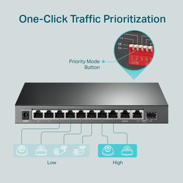 TP-LINK TL-SG1210MP 10-Port Gigabit Desktop Switch With 8-Port TPLINK