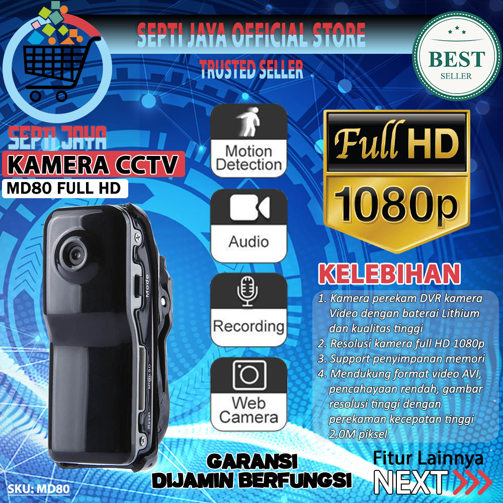 Kamera Mini MD80 Spy Camera Video Recorder Thumb Mini DV DVR Hidden Kamera Pengintai Tersembunyi Spy