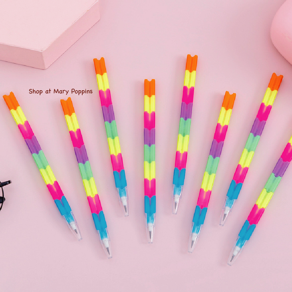 

Pensil Warna Hitam Susun Blok Bangunan Pelangi 8 Tumpuk Alat Tulis