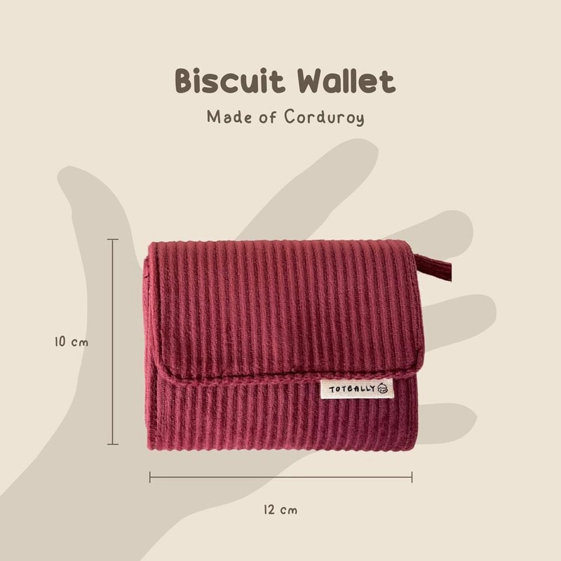 Toteally Biscuit Wallet | Card Wallet with Zipper, Dompet Lipat, Dompet Korea