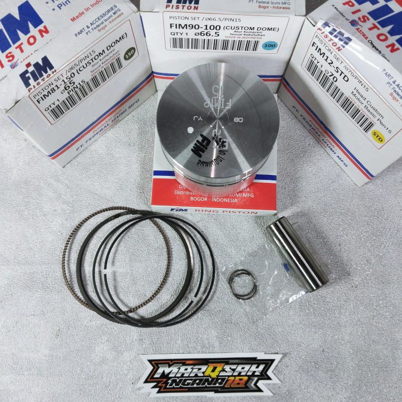 Mikhaeladsport Piston Fim12 Diameter 70 -71- 72 Custom Dome Pen 15 Marqsah