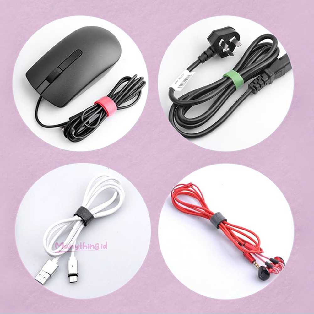 Pengikat Kabel Charge -  Binder Cable Penjepit dan Penggulung - Pengait Tape Alat Gulung - Fonken Velcro Strap 13Cm