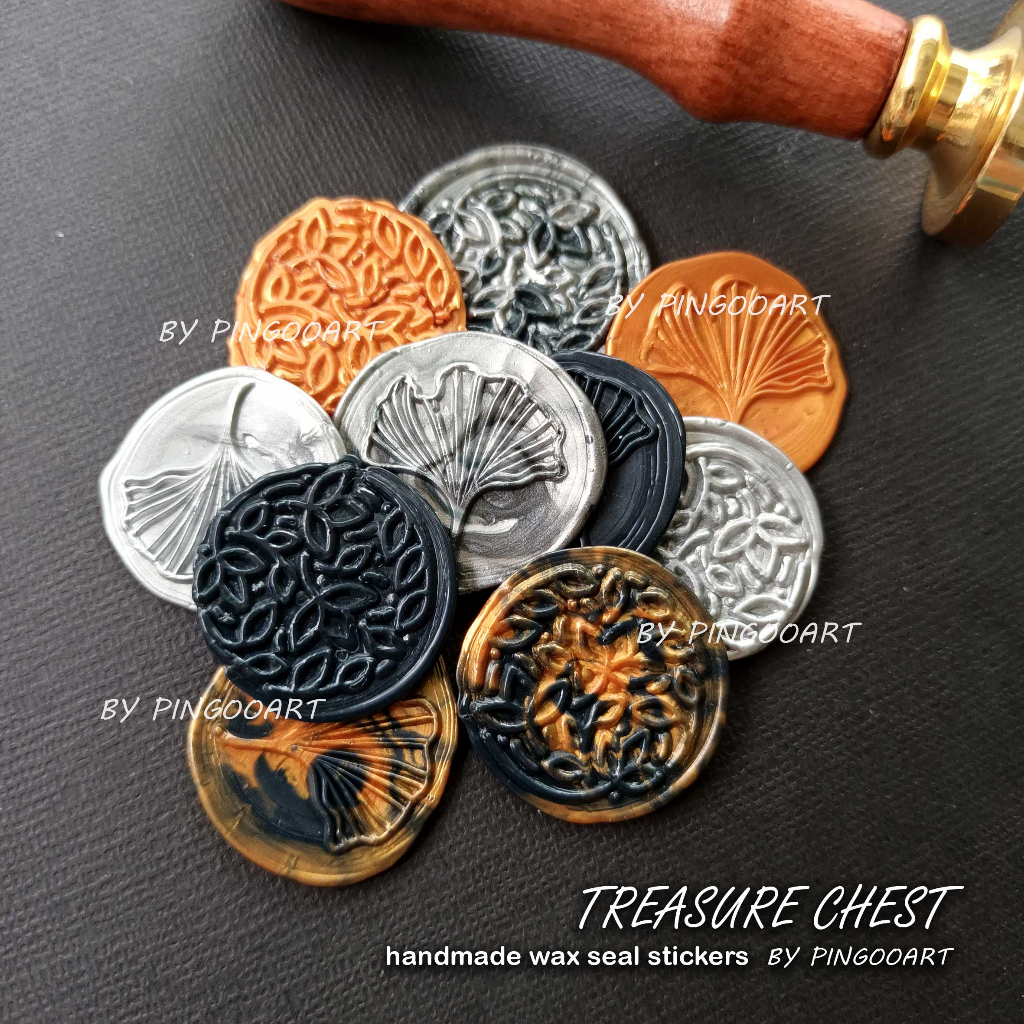 

TREASURE CHEST - Handmade Wax Seal Stickers by Pingooartshop