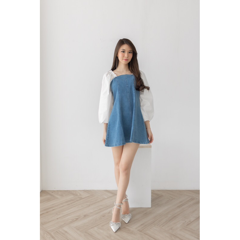 [ Keyclothingline ] Nami Dress / Denim Dress Wanita