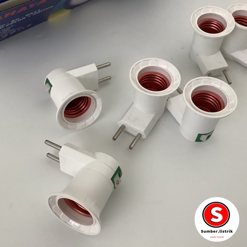 FITTING LAMPU COLOK ON OFF + SWITCH E27 LAMP HOLDER kualitas
