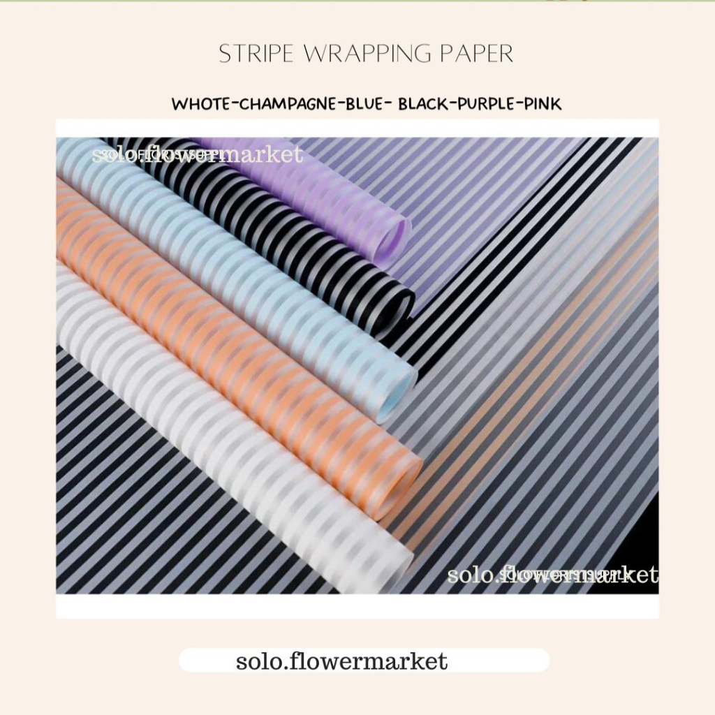 

TERMURAH!!!WRAPPING PAPER STRIPE FLOWER WRAPPING MOTIF GARIS GOLD LINE SILVER LINE COLOR TRANSPARENT CELLOPHANE KERTAS BUNGA HAND BOUQUET PEMBUNGKUS BUKET BUNGA KERING BUKET WISUDA BUKET BUNGA SABUN WRAP PAPER FLORAL WRAPPING PAPER KERTAS CRAFT