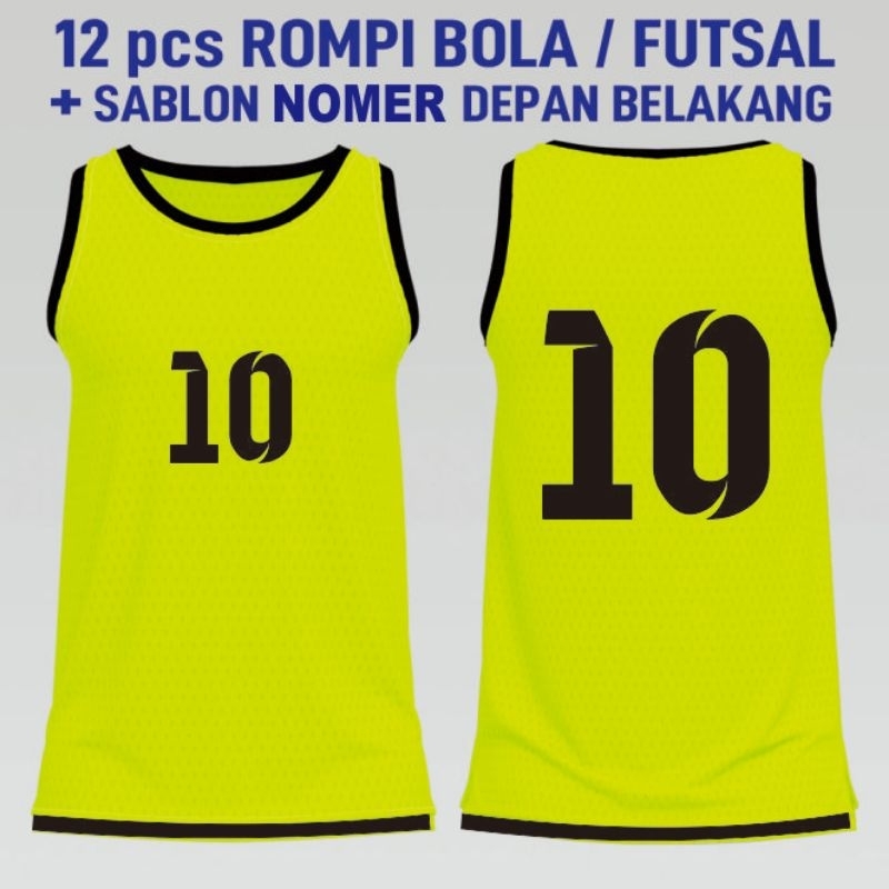 ROMPI SABLON Nomer Depan Belakang Rompi Futsal