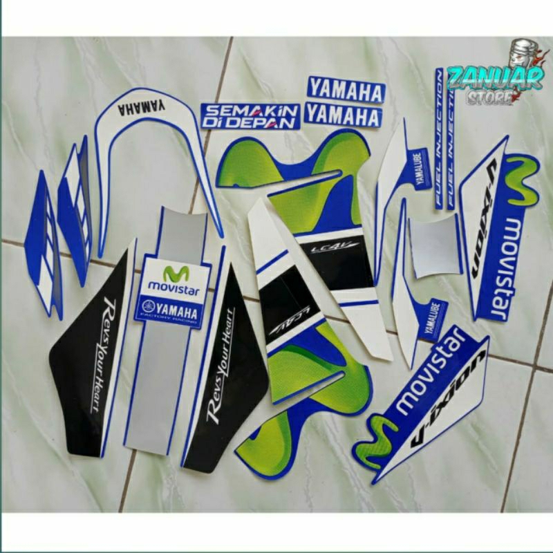 STIKER STRIPING YAMAHA VIXION ADVANCE BIRU MOVSTAR ORIGINAL
