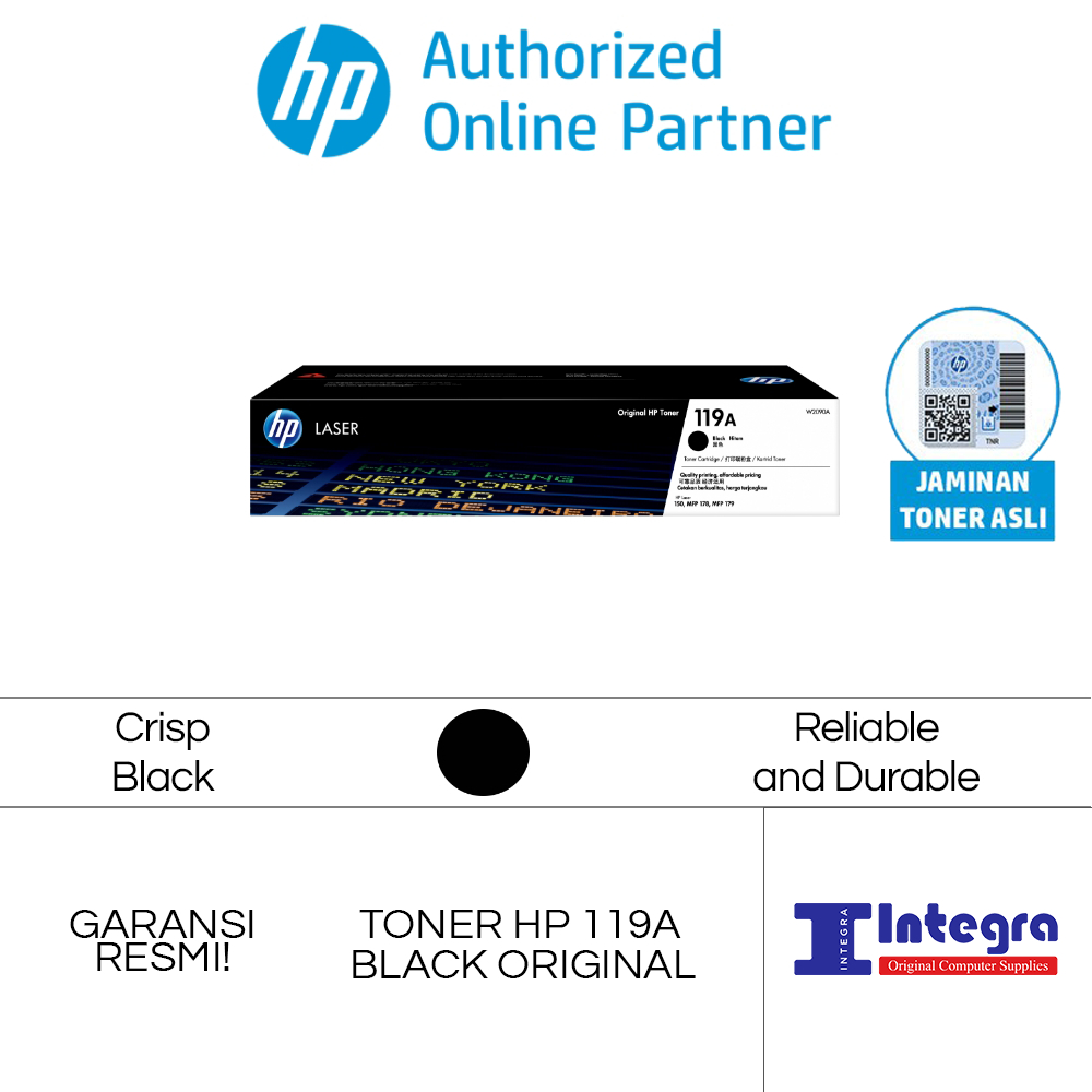 Toner HP 119A Black / Hitam Original LaserJet Cartridge - W2090A - HP 150A 150NW 178NW 179FNW