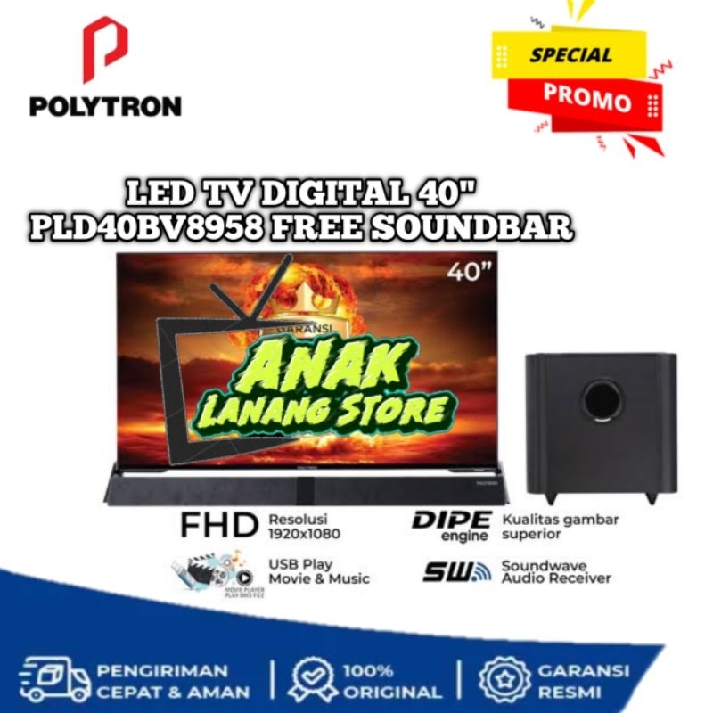 Polytron Digital TV Cinemax Soundbar 40 Inch – PLD 40BV8958