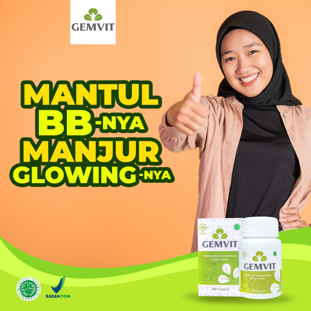 Gemvit suplemen penambah berat badan nafsu makan anak dewasa collagen pencerah wajah