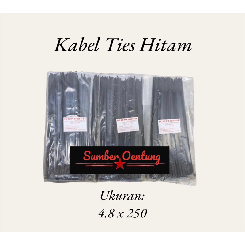 

Kabel Ties 4.8 x 250MM ( 25CM ) Hitam
