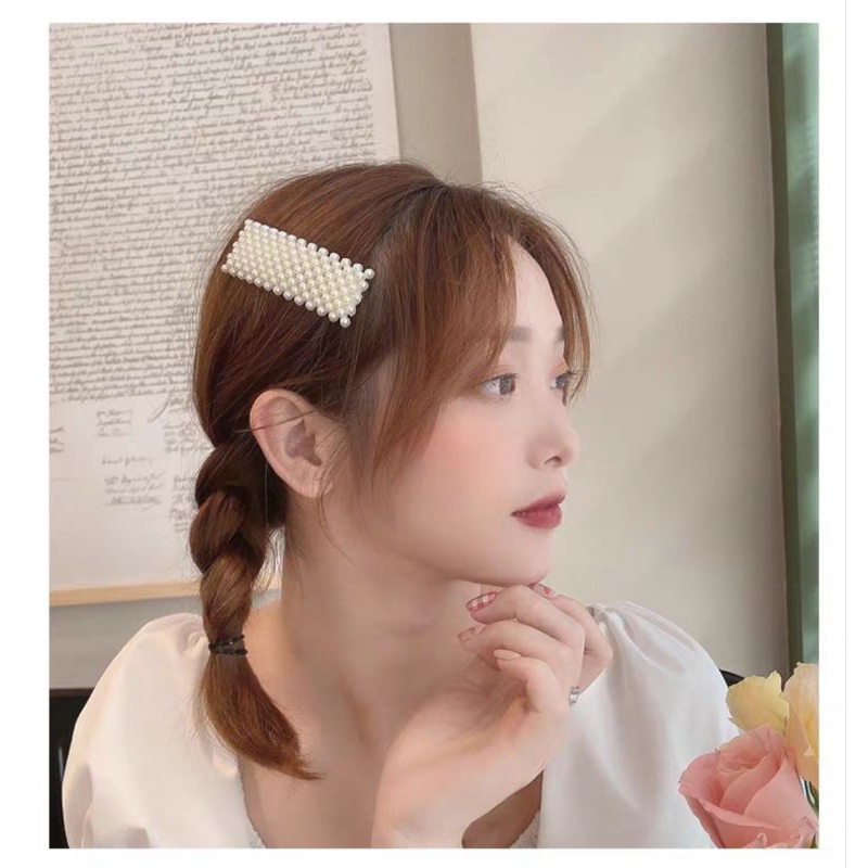 Jepit Rambut Mutiara 7.5cm Model Hairclip Korea / Hairpin Jepitan dengan Hiasan Mutiara Pearl Hairclip Hairpin