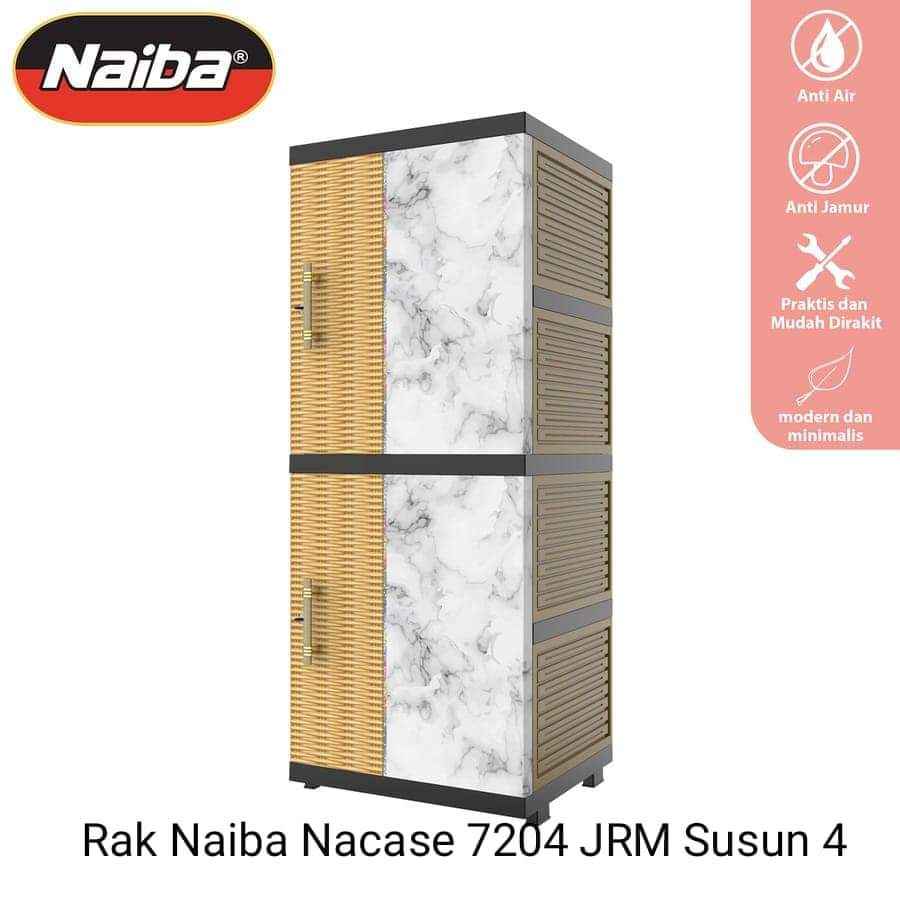 Lemari plastik Naiba 4 susun lemari pakaian/lemari susun plastik
