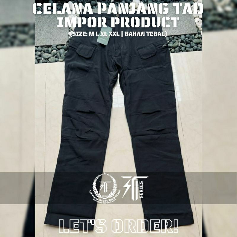 Celana Panjang TAD - Celana Panjang Tactical Outdoor IMPOR - BLACK / HITAM