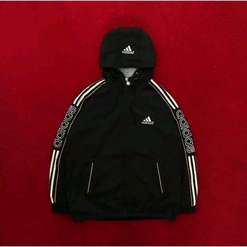 jaket vtg adidas 90s big logo full bordir