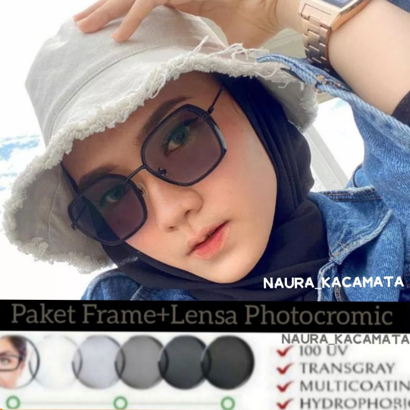 Kacamata Kotak | Kacamata minus Paket+Photocromic kode 0038
