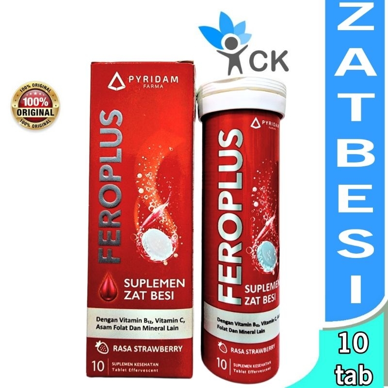 FEROPLUS EFFERVESCENT TABLET BOX suplemen zat besi