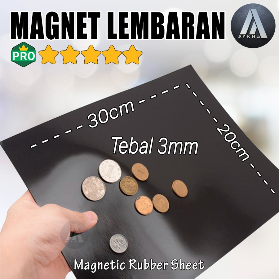 Magnetic Strip Rubber Sheet Magnet Lembaran Karet A4 20x30cm Tebal 3mm