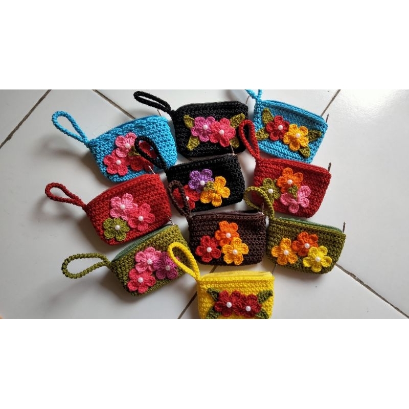 Dompet Rajut Mini/Dompet Koin Rajut/Dompet Kecil Handmade/Dompet Kecil Rajut
