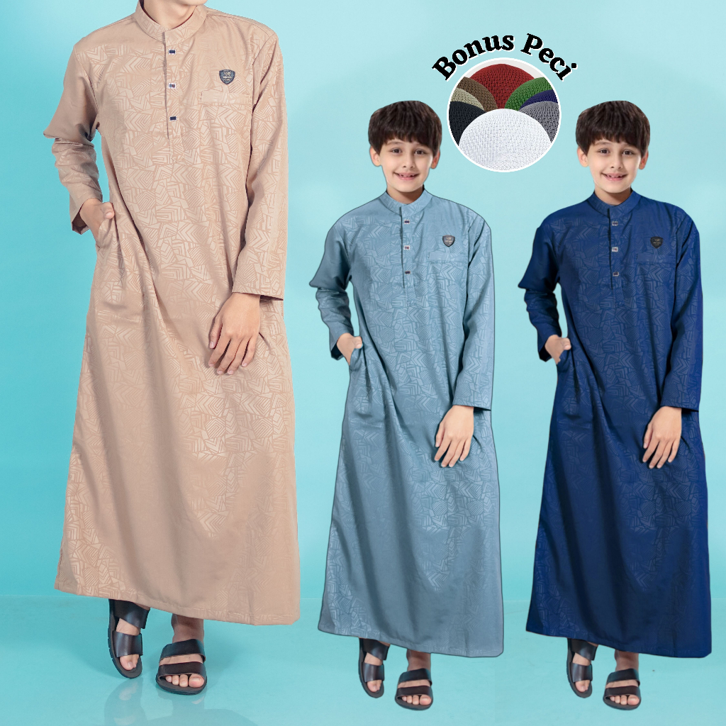 AL-HABIB/gamis anak KATUN EMBOS laki laki usia 1-14 tahun/kurta arabic anak/koko anak/jubah anak premium/gamis anak laki laki