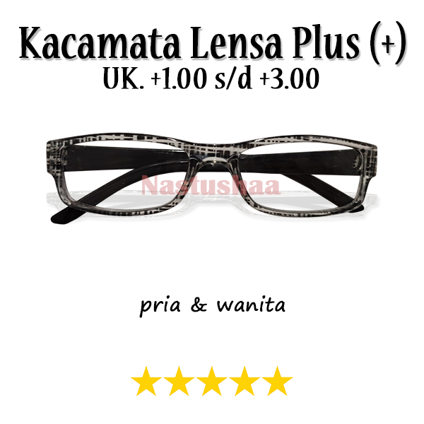 Kacamata Baca Full Plus (+) Tersedia Ukuran +1.00 s/d +3.00 Dengan Variasi Motif garis Dibagian Frame Bentuk Bingkai Persegi Panjang Cocok DIpakai Untuk Pria Atau Wanita (Unisex) NOCASE