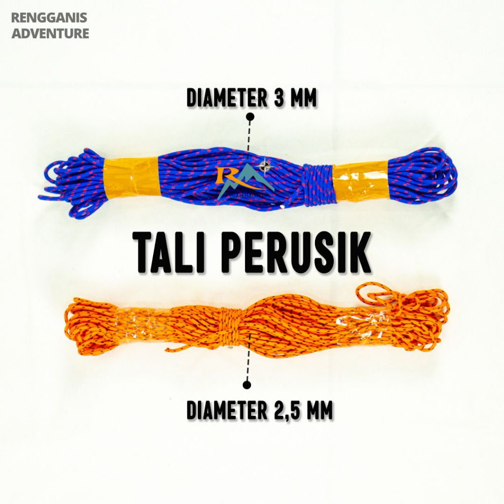 TALI PRUSIK 2,5 mm 3 mm TALI TENDA PERUSIK GELANG METERAN TALI NON ELASTIS OUTDOOR GUNUNG