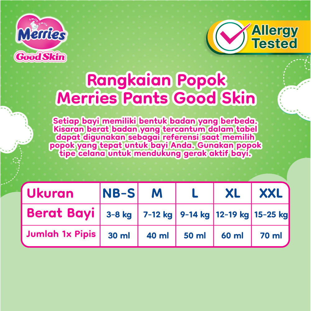 Merries Good Skin Pants Popok Bayi NB-S (3- 8kg) Isi 40 Buah Carton