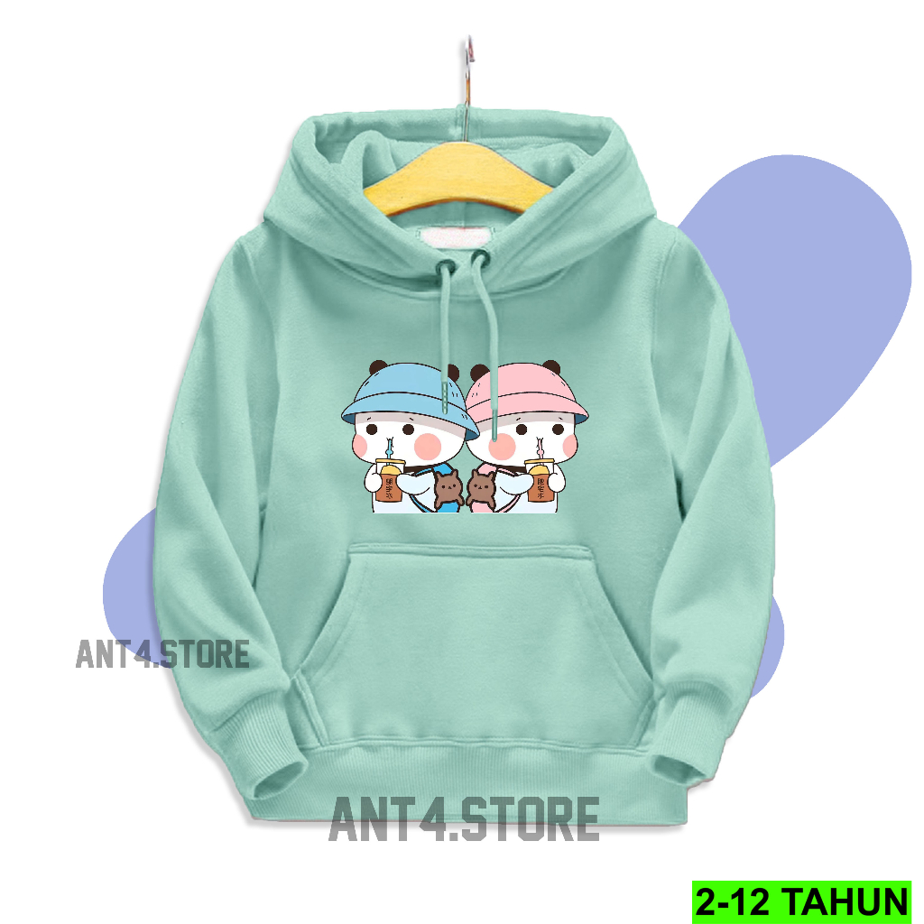 Hoodie PANDA BOBA Anak Perempuan Laki Laki  / Hodie BEST SELLER Anak Usia 2 3 4 5 6 7 8 9 10 11 12 Tahun / Jaket PANDA Anak / Sweater Distro Bisa Cod