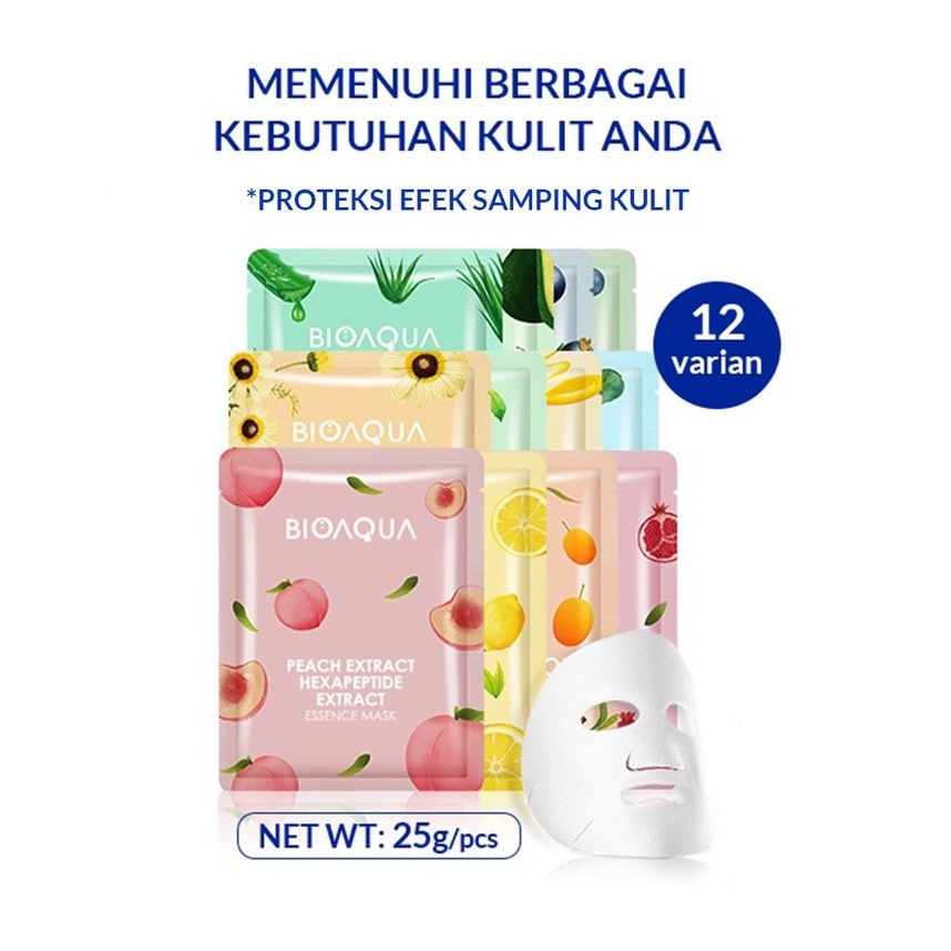 Kanzo - Paket Hemat 1kg BIOAQUA Sheet Mask Hydrating Essence Face Mask Brightening Moisturizing Skin Care / Skin Care Anti Aging Masker Wajah