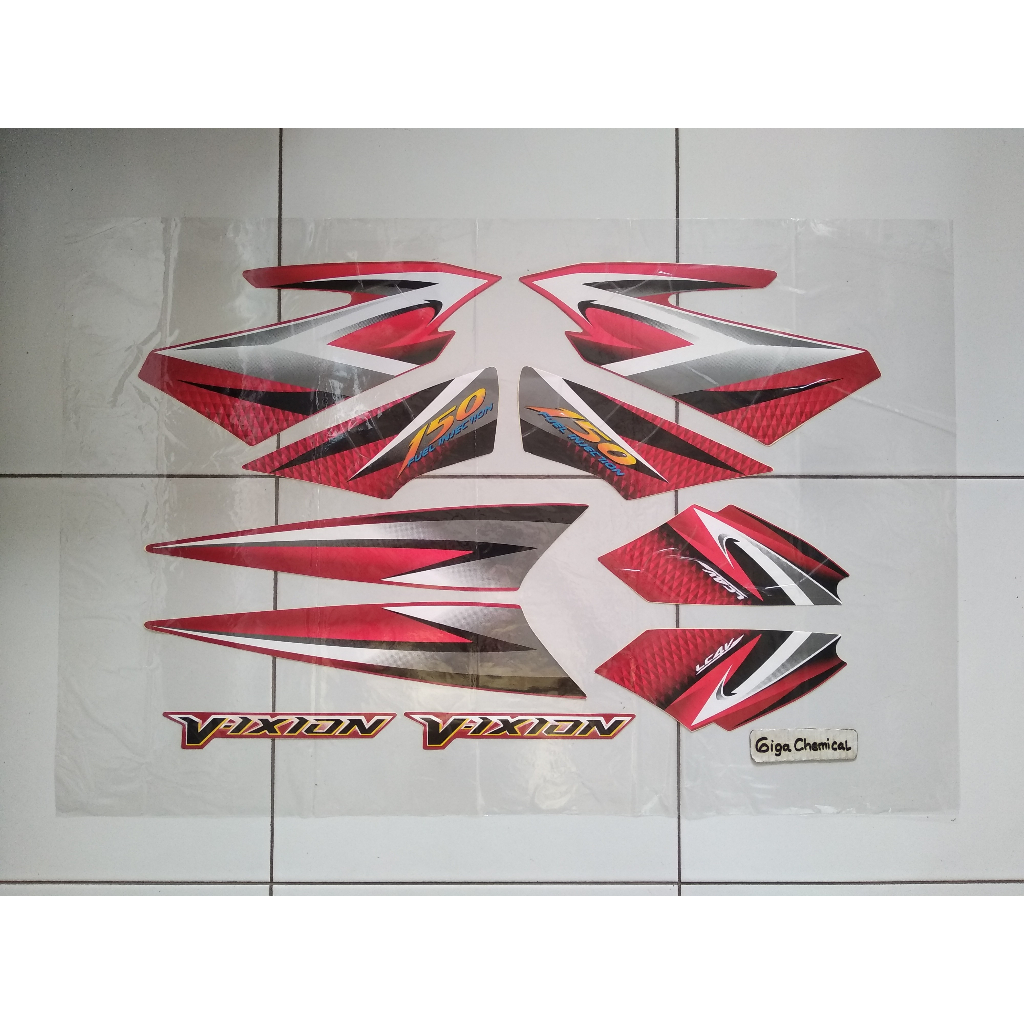 Striping Stiker Lis Motor Yamaha Vixion Old 2007 2008 Merah