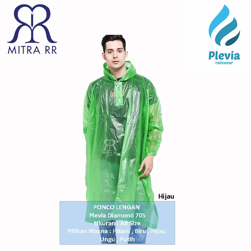 Jas Hujan Plevia Diamond Poncho Lengan Transparan 705