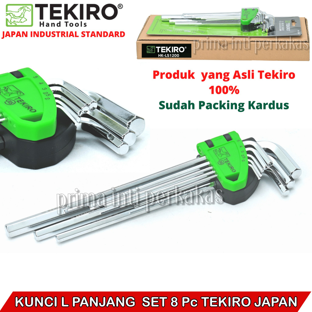 Kunci L Set Panjang Tekiro 8 Pcs Chrome Vanadium