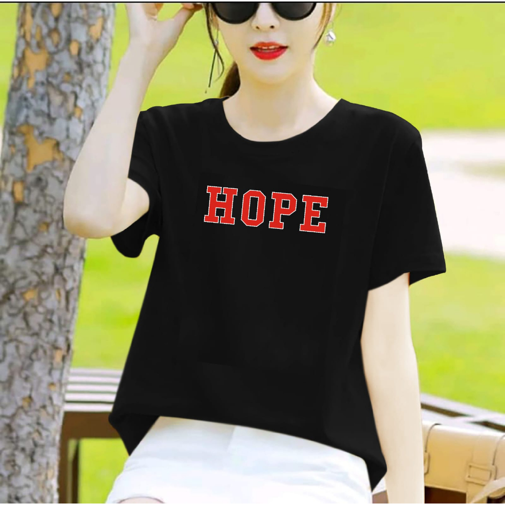 BAJU ATASAN TRENDY HOPE GIRL PENDEK TERBATU-KAOS DISTRO CEWEK KEREN LENGAN PENDEK MASA KINI DAN TERLARIS