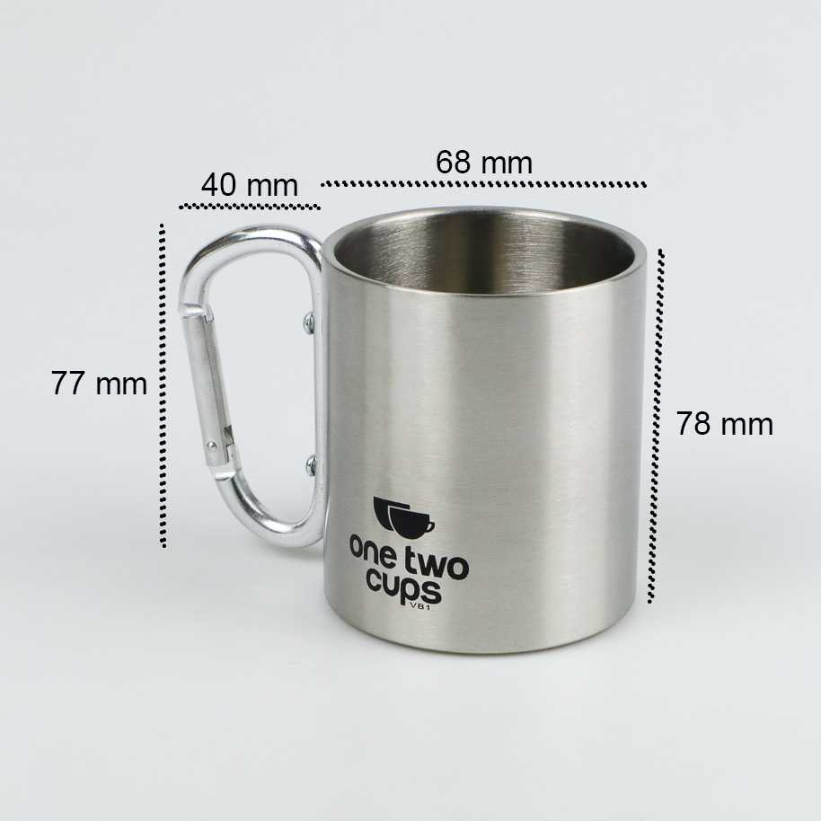 Gelas Carabiner / Gelas Stainless Camping / Gelas Cangkir Carabiner Stainless Steel 180ml
