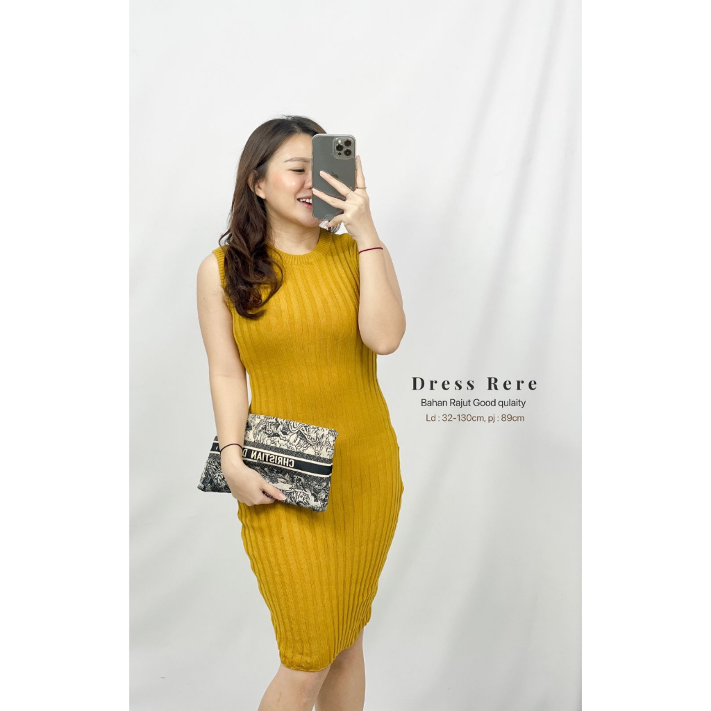 Basic id fashion Mini dres knitting bodycon / Dres wanita rere rajut