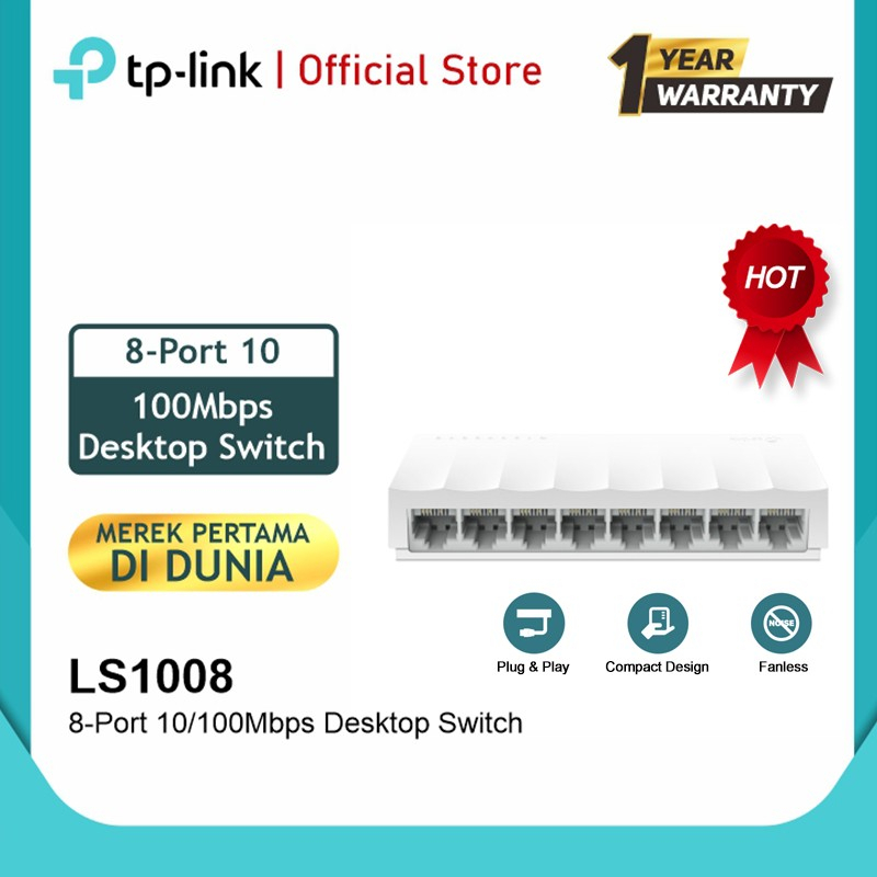 SWITCH HUB TP-LINK LS1008 10/100mbps DESKTOP NETWORK SWITCH 8 PORT