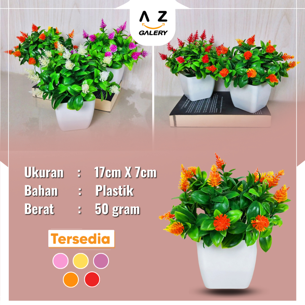 Pot Tanaman Bonsai Bunga Hias Plastik Sintetis Import Dekorasi Ruangan Rumah Cantik Azgalery PBP18