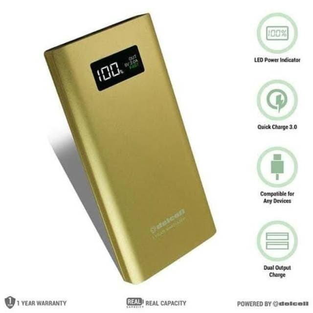 Powerbank Delcell Tornado 10000mAh Support Quick Charge 3.0A