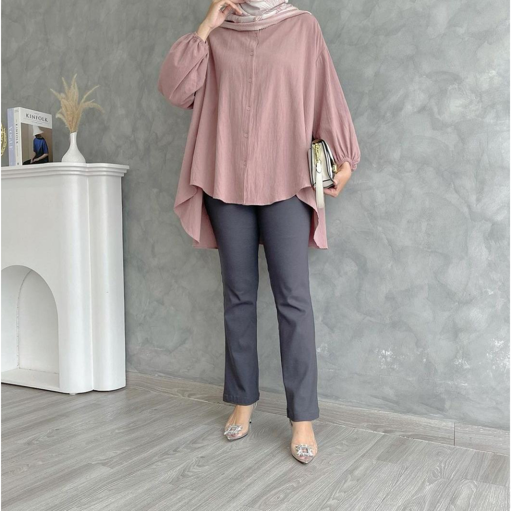 Kea Loose Oversize Blouse Kemeja Oversize Wanita Terbaru - Kemeja Crinkle Wanita Terbaru