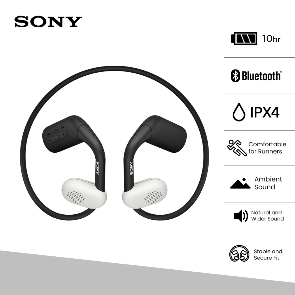 Off-ear Wireless Headphone Sony Float Run For Android &amp; IOS - Black SONY Original Headset