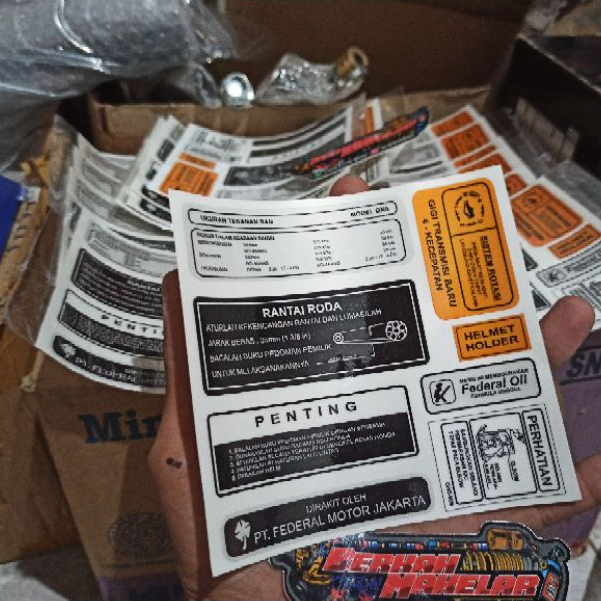 

STICKER STIKER PERHATIAN KELENGKAPAN KENDARAAN