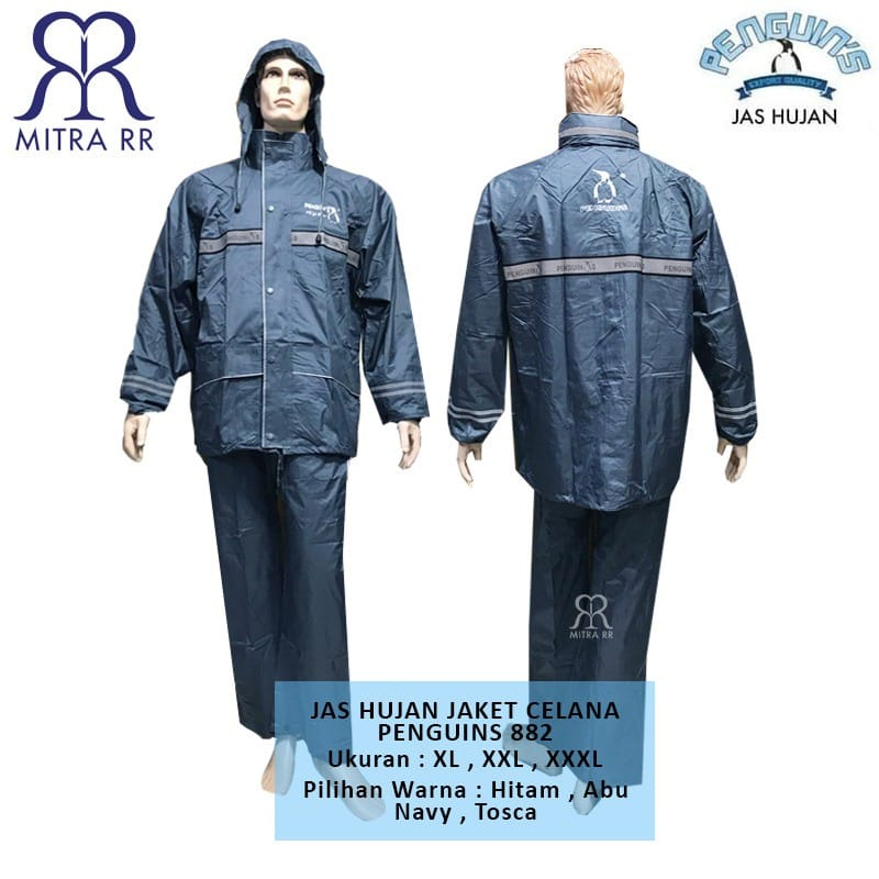 Jas Hujan Jaket Celana Penguins 882 Jumbo Tebal Besar XL XXL XXXL