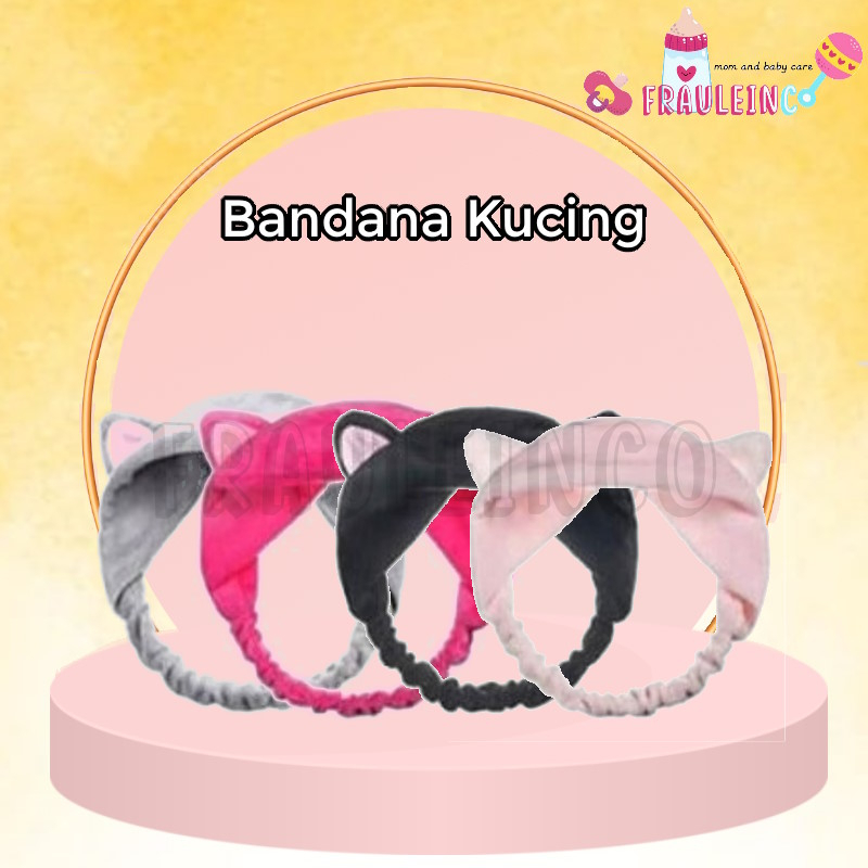 Bando bandana kuping kucing / bandana kain untuk cuci muka