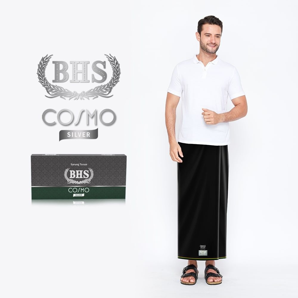 Sarung BHS Cosmo Silver Hitam Polos